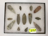 13 ASSORTED PALEO INDIAN DART AND SPEAR POINTS