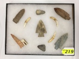 (14) PALEO INDIAN ARROWHEADS AND SPEAR POINTS