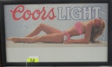 LIGHTED COORS LIGHT SIGN- 26 X 16