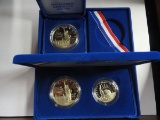 (2) 1986 U.S MINT LIBERTY COIN SETS: (1) UNCIRCULATED LIBERTY DOLLAR SILVER COIN; (1) TWO-COIN PROOF