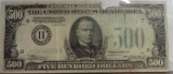 $500 FIVE HUNDRED DOLLAR BILL 1934A