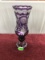 AMETHYST CUT TO CLEAR LEADED GLASS VASE