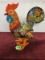 TALAVERA PAINTED ROOSTER& 2 TALAVERA POTS AND PLATE