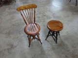 2 ANTIQUE PIANO STOOLS