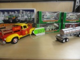 7 TOY TRUCKS & HELICOPTER: