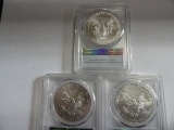 (3) 2006 ICG PROOF 69 20TH ANNIVERSARY SILVER AMERICAN EAGLE COINS