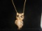 14KT YELLOW GOLD OWL PENDANT ON 14KT GOLD CHAIN, 3.5 DWT