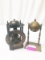 (2) ANTIQUE NON-WORKING CLOCKS, SKELETON CLOCK AND WORLD CLOCK