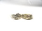 TWO 10KT YELLOW GOLD AND DIAMOND RINGS: