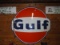 LARGE ONE-SIDED GULF PORCELAIN SIGN, SPS-66