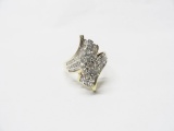 10KT YELLOW GOLD AND DIAMOND LADIES FASHION RING