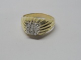 14 KT YELLOW GOLD AND DIAMOIND GENT'S RING