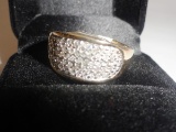 GENTS 14KT GOLD RING WITH 63 PAVE DIAMONDS, 4.6 DWT