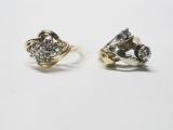TWO 10KT LADIES  YELLOW GOLD AND DIAMOND RINGS