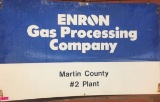 LARGE DOUBLE SIDED PORCELAIN SIGN, ENRON GAS PROCESSING COMPANY