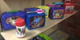 (9) PLASTIC LUNCH BOXES & POWER RANGER THERMOS