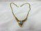14KT YELLOW GOLD AND BLUE TOPAZ NECKLACE