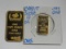 (2) CREDIT SUISSE .999 GOLD INGOTS, ONE TROY OUNCE, 10 GRAM