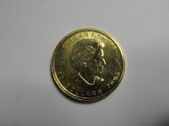2005 CANADA 50 DOLLARS ONE TROY OUNCE .999 FINE GOLD COIN