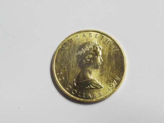 1979 CANADA 50 DOLLAR ONE TROY OUNCE .999 FINE GOLD COIN