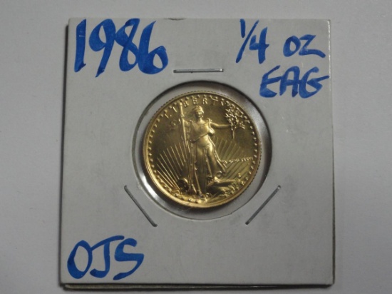 1986 $10 1/4 OUNCE FINE GOLD EAGLE