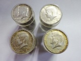 (4) 20-COIN ROLLS 40% SILVER KENNEDY HALF DOLLARS