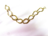 14 KT YELLOW GOLD HORSE SHOE BRACELET, 8 