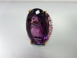 14 KT YELLOW GOLD AND AMETHYST  RING