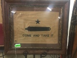 COME AND TAKE IT FRAMED FLAG