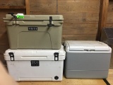 (3) ASSORTED COOLERS: (1) YETI; (1) K2; (1) COLEMAN ELECTRONIC
