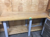 (1) METAL FRAME/WOOD TOP WORK TABLE - 72