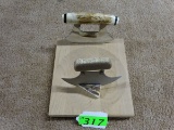 2 MINCING OR CHOPPING KNIFE WITH WOOD BASE