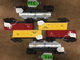 LIONEL COLLECTIBLE TOY TRAIN CARS - 7 TOTAL