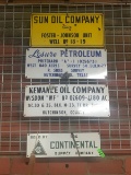 4 VINTAGE PORCELAIN OIL CO SIGNS: