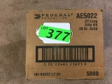 5000 ROUNDS FEDERAL 22 LR HV, 40 GR, SOLID AMMO