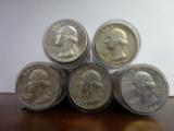 (5) ROLLS OF 40 PRE-1965 90% SILVER QUARTERS