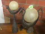 PAIR OF DECORATIVE METAL LAMPS