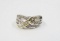 14KT WHITE GOLD & DIAMOND RING WITH 20 ROUND DIAMONDS , 3.97 GRAMS