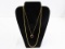 2 14KT GOLD NECKLACES, ONE ROPE CHAIN AND ONE WITH DIAMOND AND RUBY HEART- 11.6 GRAMS