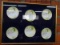 FRAMED SET OF SIX CONTINENTAL PORCELAIN HAND PAINTED PLATES