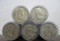 (5) ROLLS OF 20 MIXED DATE, CIRCULATED 90% SILVER FRANKLIN HALF DOLLARS