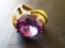 AMETHYST GOLD RING, METAL TESTED 14KT, 15MM @14 CT