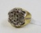 GENTS 14 KT GOLD AND DIAMOND RING WITH 7 ROUND BRILLIANT CUT DIAMONDS,5.06 GRAMS