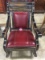 OVERSIZED ROCKER WITH RED LEATHER SEAT AND BACK, NEW