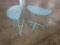 PAIR PAINTED DEMI LUNE SIDE TABLES