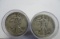 (2) ROLLS OF 20 MIXED DATE, CIRCULATED 90% SILVER WALKING LIBERTY HALFS