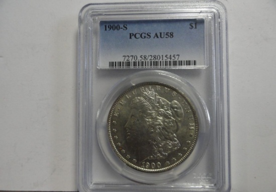 PCGS GRADED AU58 1900-S MORGAN SILVER DOLLAR