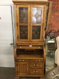 OAK SECRETARY BOOKCASE,