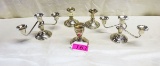 5 STERLING SILVER CANDLESTICKS: