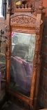 AMERICAN OAK EASTLAKE-STYLE EARLY 20TH CENTURY CHEVAL MIRROR (69